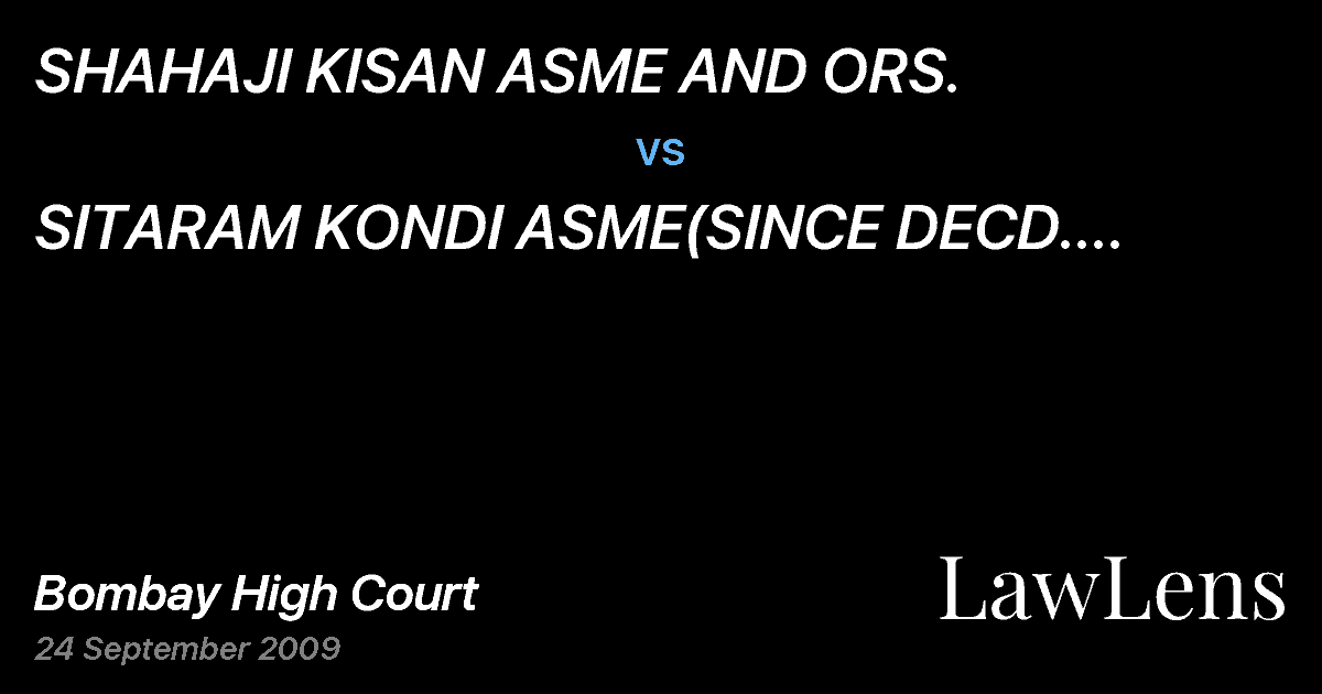 Preview image for SHAHAJI KISAN ASME AND ORS. vs. SITARAM KONDI ASME(SINCE DECD. THRO. HIS L. H. ) RAMCHANDRA GANGARAM PAWAR AND ORS.