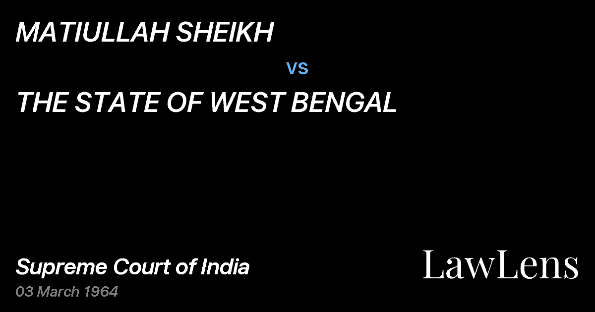 Preview image for MATIULLAH SHEIKH vs. THE STATE OF WEST BENGAL