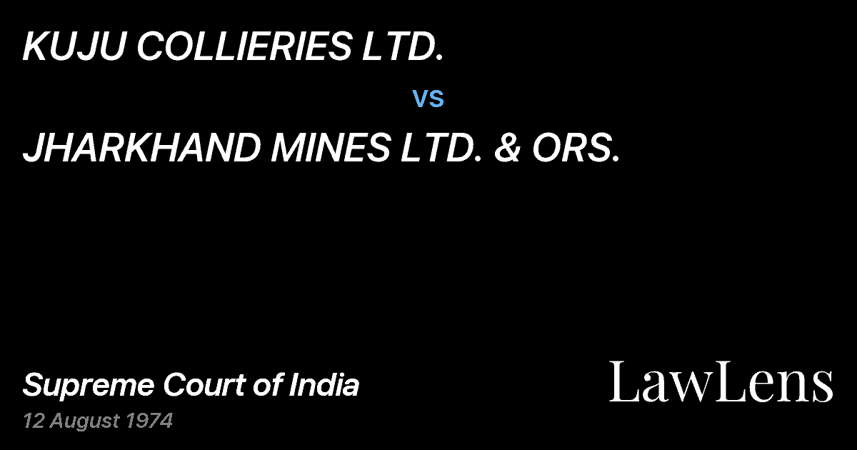 Preview image for KUJU COLLIERIES LTD. vs. JHARKHAND MINES LTD. & ORS.