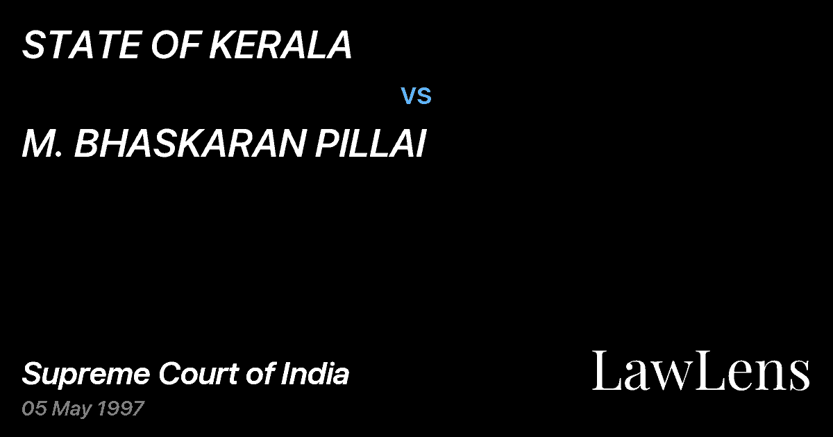 Preview image for STATE OF KERALA vs. M. BHASKARAN PILLAI