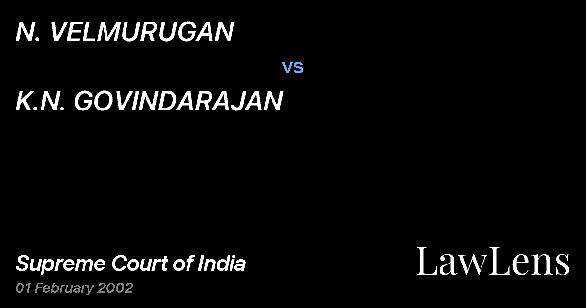 Preview image for N. VELMURUGAN vs. K.N. GOVINDARAJAN