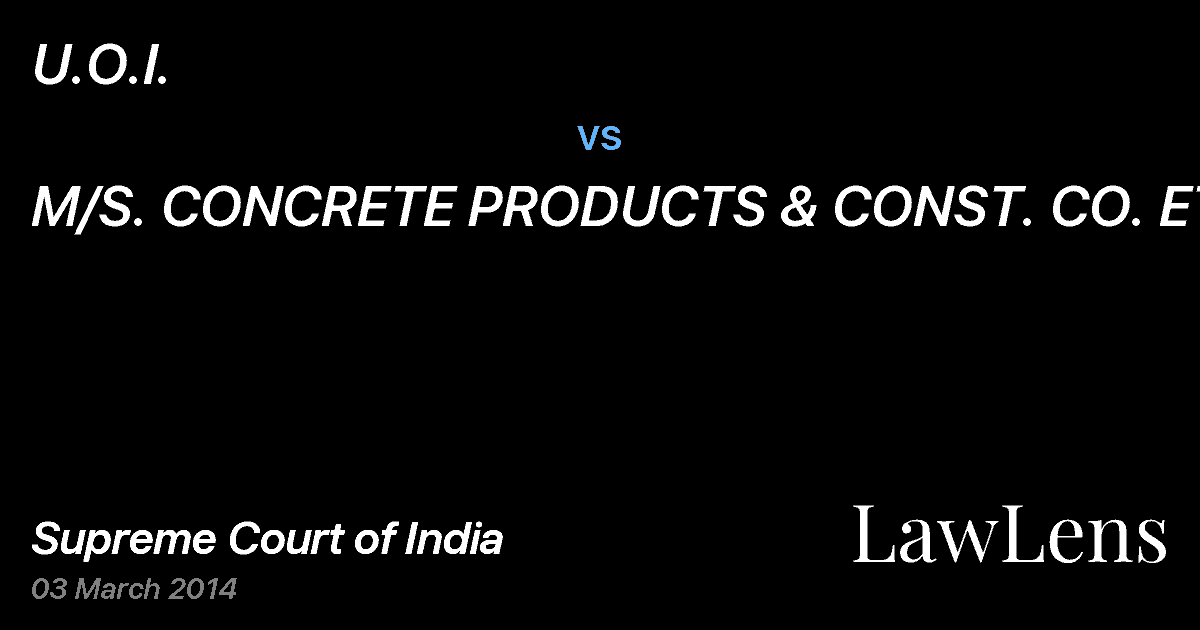 Preview image for U.O.I. vs. M/S. CONCRETE PRODUCTS & CONST. CO. ETC.