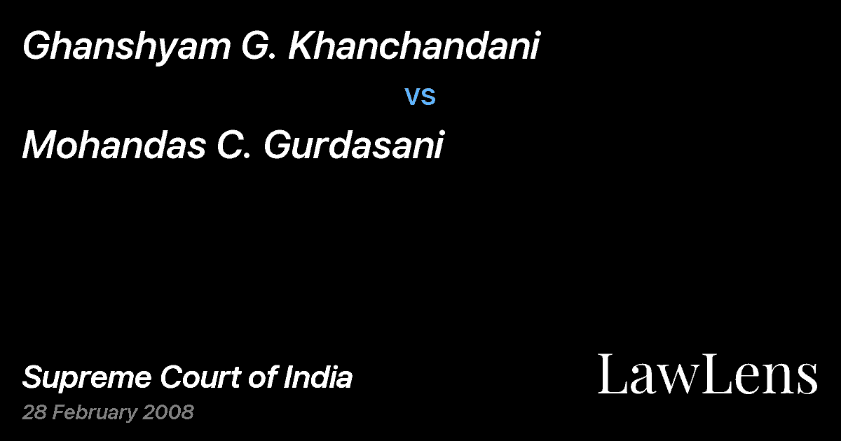 Preview image for Ghanshyam G. Khanchandani vs. Mohandas C. Gurdasani