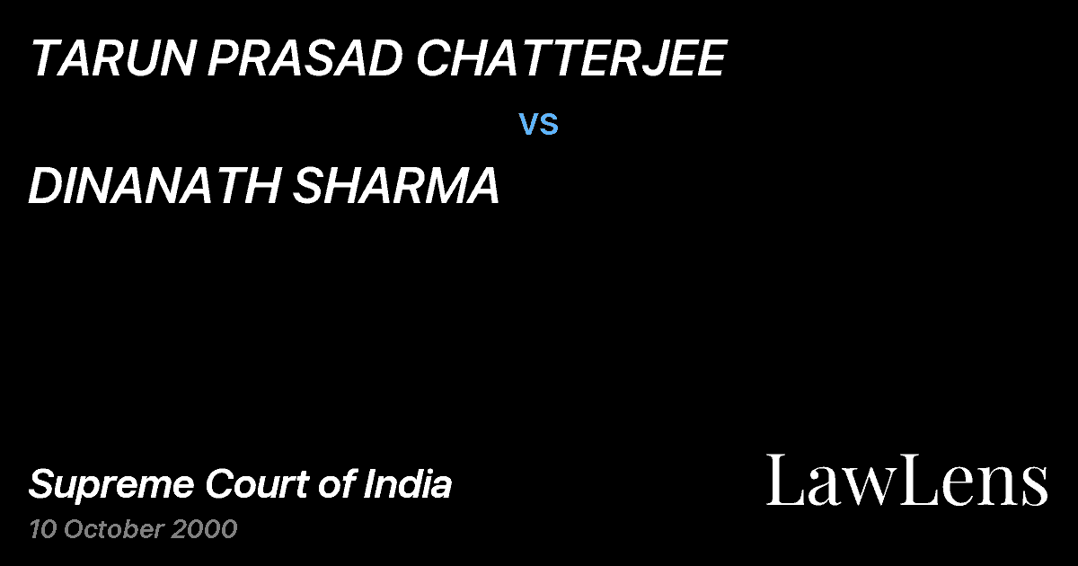 Preview image for TARUN PRASAD CHATTERJEE vs. DINANATH SHARMA