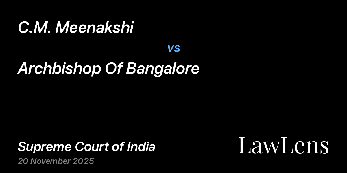 Preview image for C.M. Meenakshi vs. Archbishop Of Bangalore
