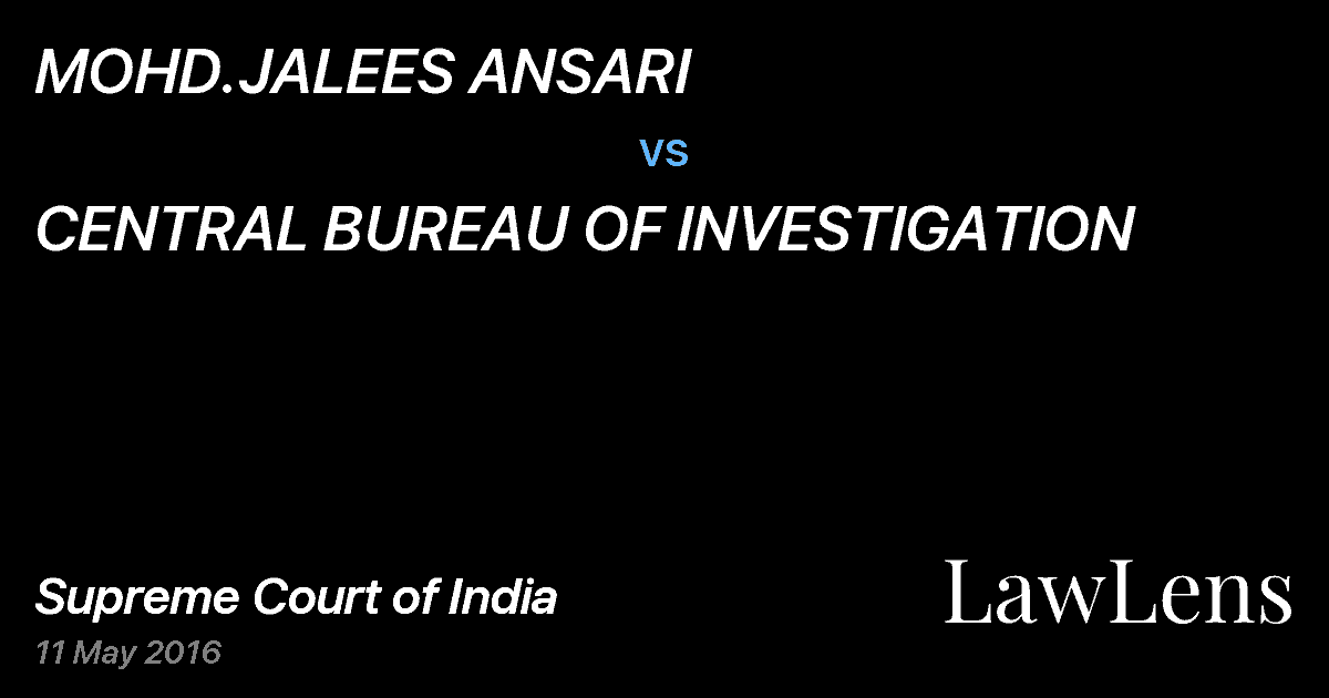 Preview image for MOHD.JALEES ANSARI vs. CENTRAL BUREAU OF INVESTIGATION