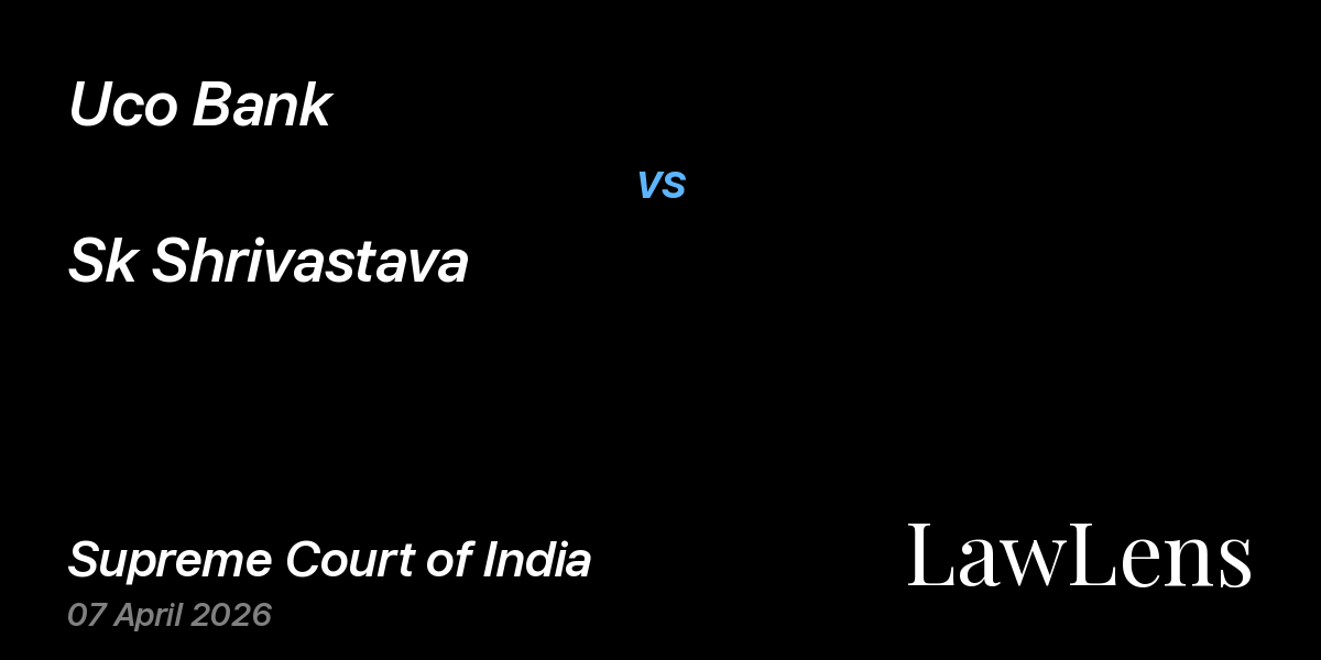 Preview image for Uco Bank vs. Sk Shrivastava