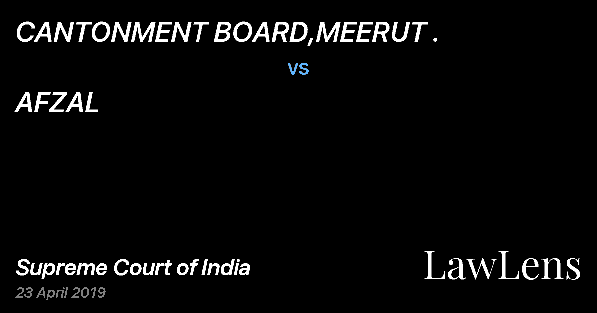 Preview image for CANTONMENT BOARD,MEERUT . vs. AFZAL