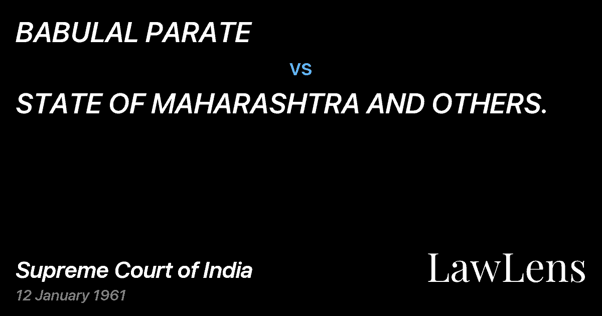 Preview image for BABULAL PARATE vs. STATE OF MAHARASHTRA AND OTHERS.