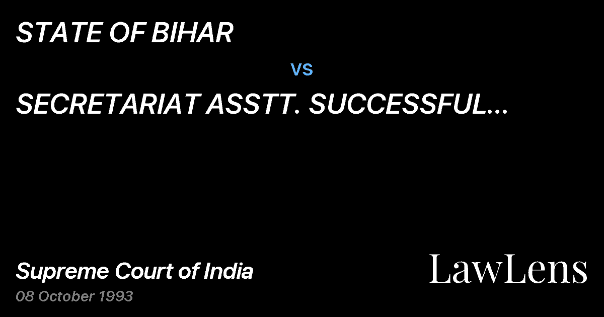 Preview image for STATE OF BIHAR vs. SECRETARIAT ASSTT. SUCCESSFUL EXAMINEES UNION
