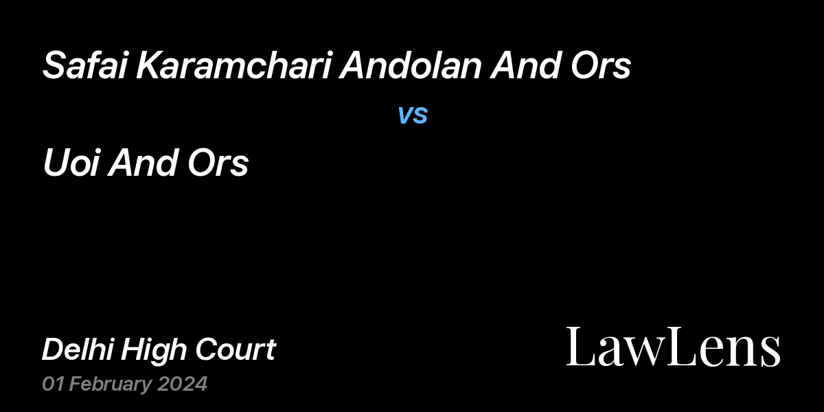 Preview image for Safai Karamchari Andolan And Ors vs. Uoi And Ors