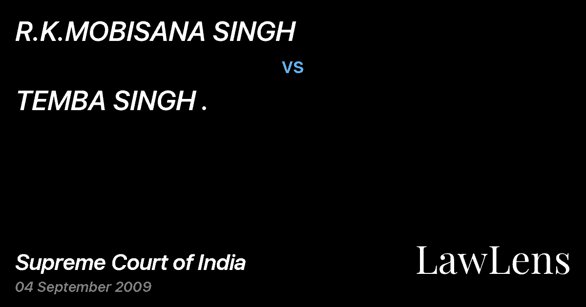 Preview image for R.K.MOBISANA SINGH vs. TEMBA SINGH .