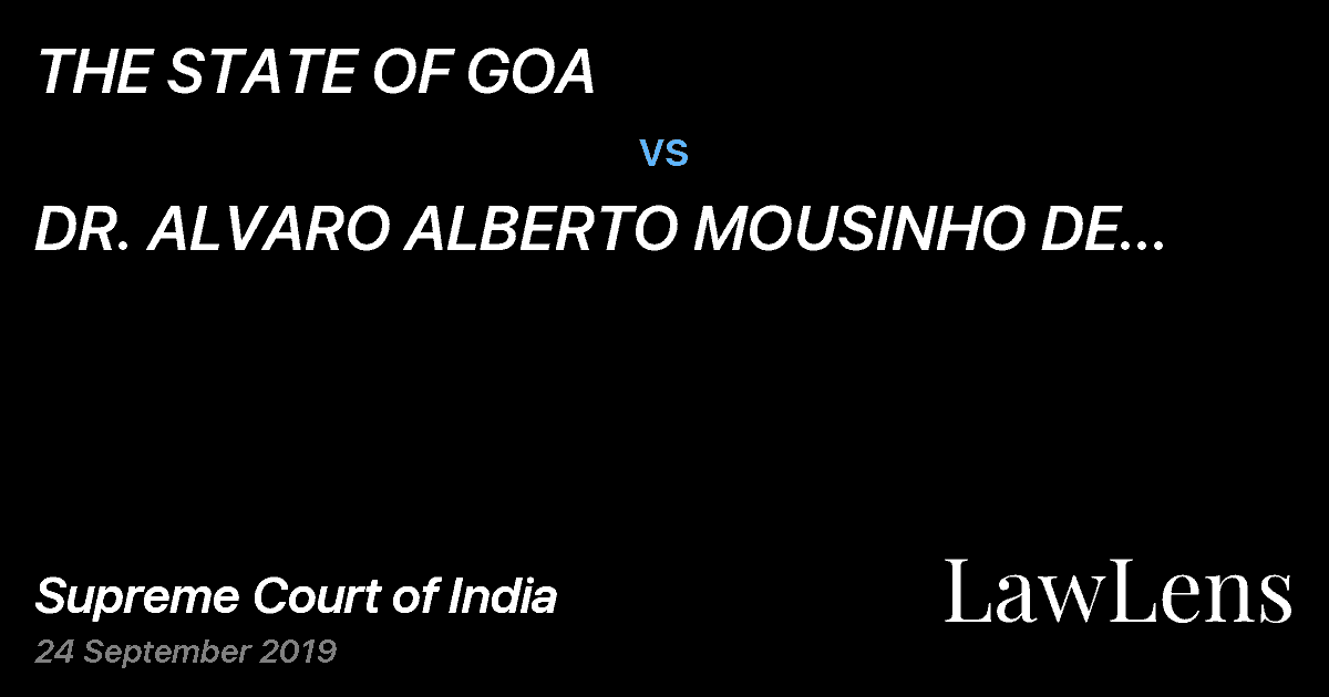 Preview image for THE STATE OF GOA vs. DR. ALVARO ALBERTO MOUSINHO DE NORONHA FERREIRA