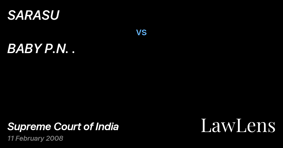 Preview image for SARASU vs. BABY P.N. .