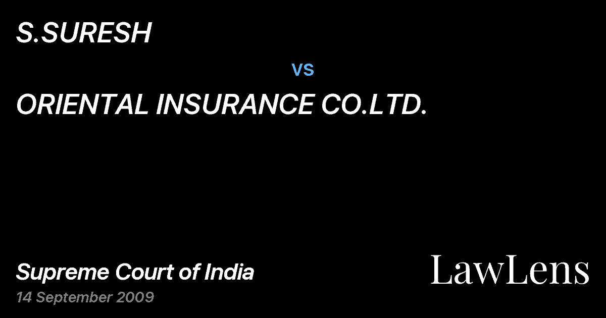 Preview image for S.SURESH vs. ORIENTAL INSURANCE CO.LTD.