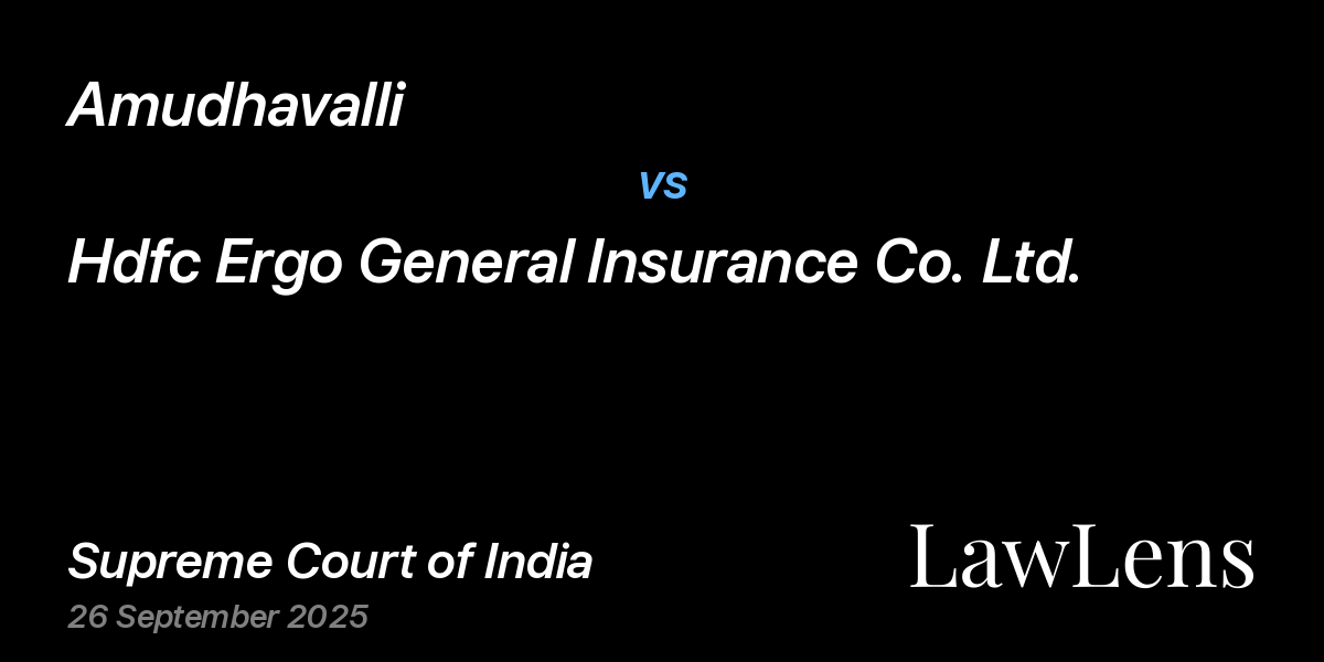 Preview image for Amudhavalli vs. Hdfc Ergo General Insurance Co. Ltd.