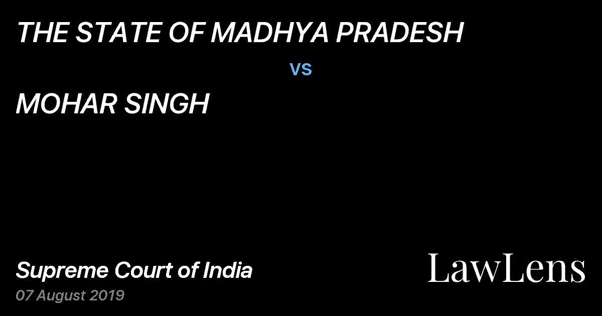 Preview image for THE STATE OF MADHYA PRADESH vs. MOHAR SINGH