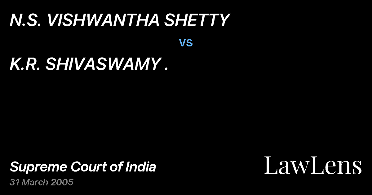 Preview image for N.S. VISHWANTHA SHETTY vs. K.R. SHIVASWAMY .