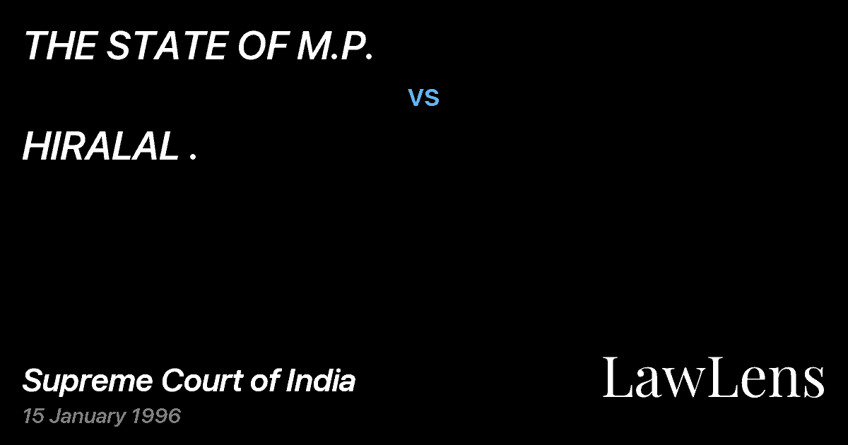 Preview image for THE STATE OF M.P. vs. HIRALAL .