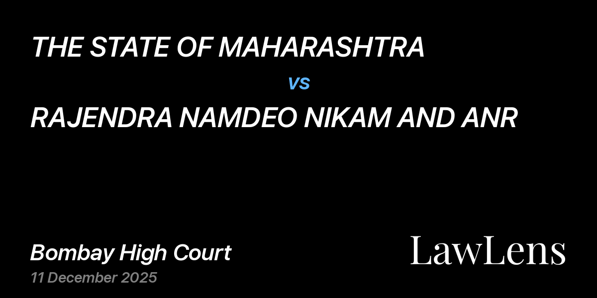 Preview image for THE STATE OF MAHARASHTRA vs. RAJENDRA NAMDEO NIKAM AND ANR