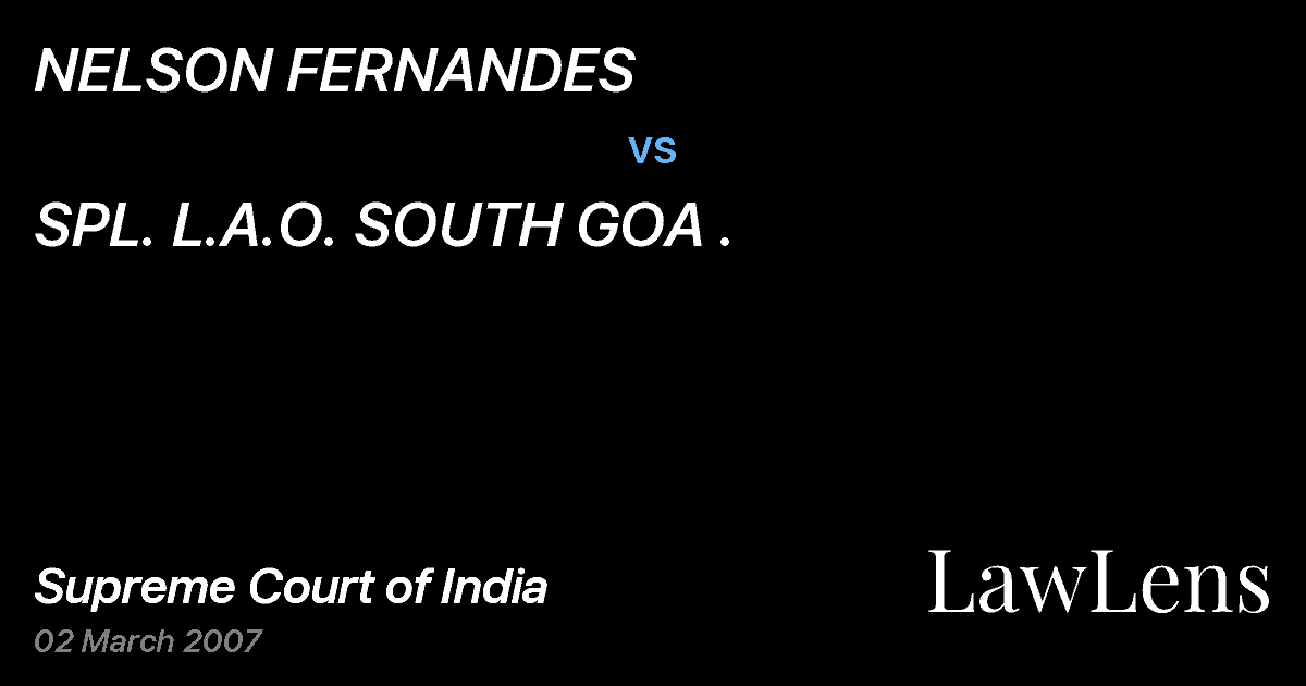 Preview image for NELSON FERNANDES vs. SPL. L.A.O. SOUTH GOA .