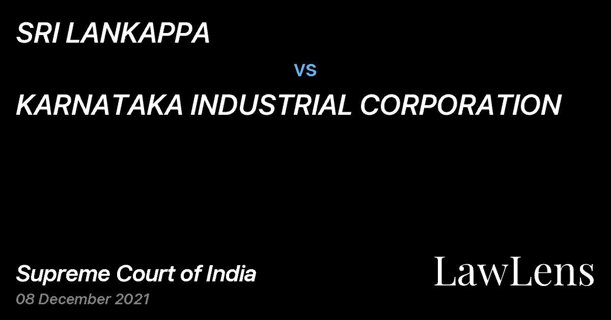 Preview image for SRI LANKAPPA vs. KARNATAKA INDUSTRIAL CORPORATION