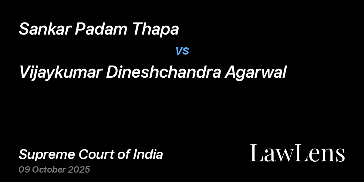 Preview image for Sankar Padam Thapa vs. Vijaykumar Dineshchandra Agarwal