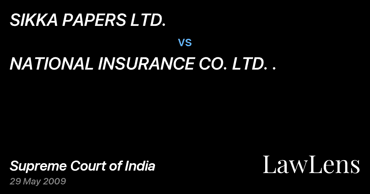 Preview image for SIKKA PAPERS LTD. vs. NATIONAL INSURANCE CO. LTD. .