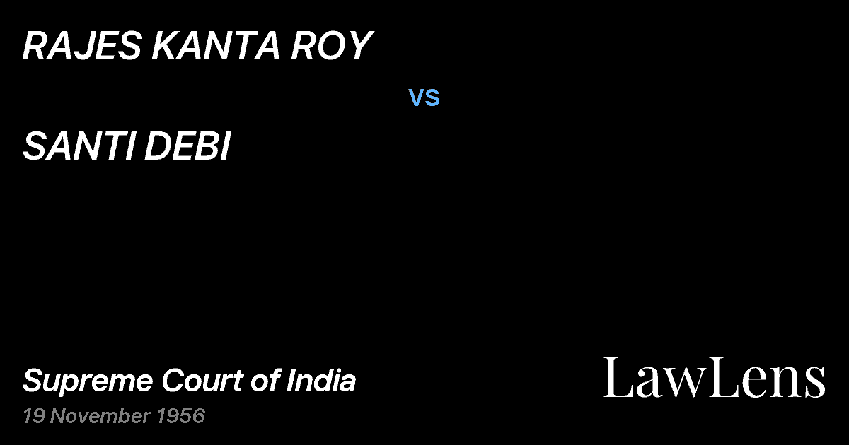 Preview image for RAJES KANTA ROY vs. SANTI DEBI