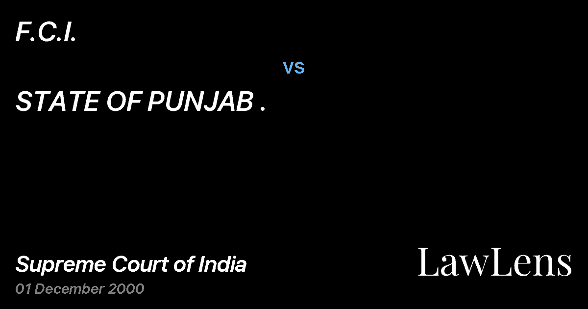 Preview image for F.C.I. vs. STATE OF PUNJAB .