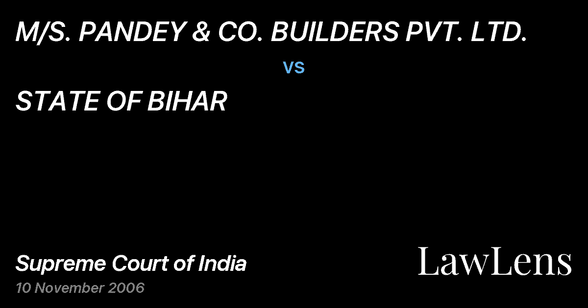 Preview image for M/S. PANDEY & CO. BUILDERS PVT. LTD. vs. STATE OF BIHAR