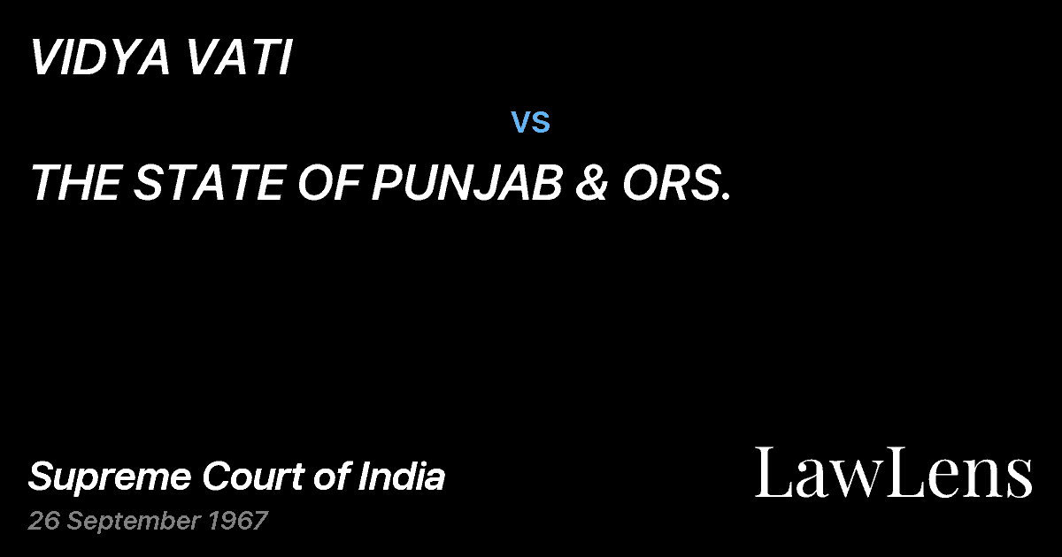 Preview image for VIDYA VATI vs. THE STATE OF PUNJAB & ORS.