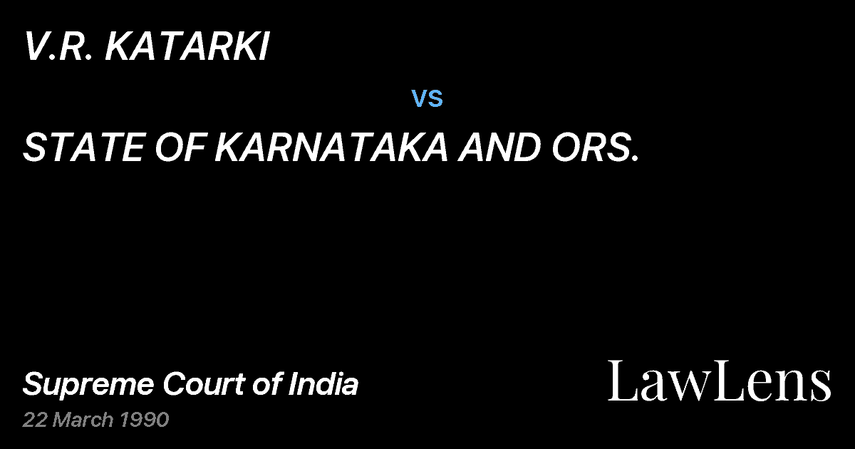 Preview image for V.R. KATARKI vs. STATE OF KARNATAKA AND ORS.