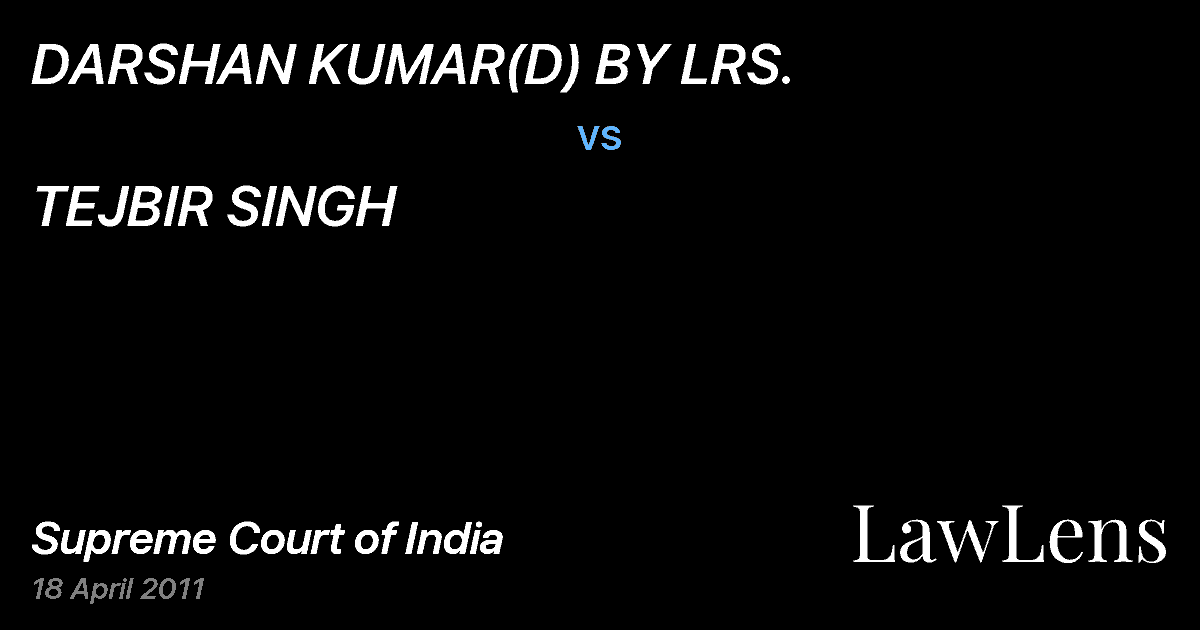 Preview image for DARSHAN KUMAR(D) BY LRS. vs. TEJBIR SINGH