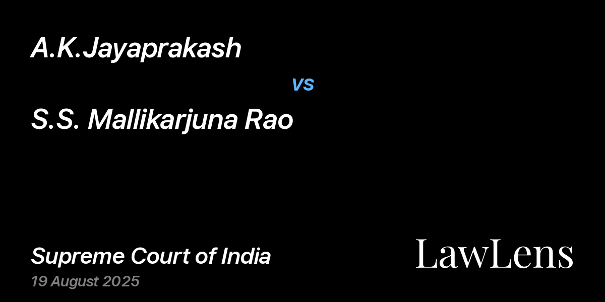 Preview image for A.K.JAYAPRAKASH vs. S.S. MALLIKARJUNA RAO