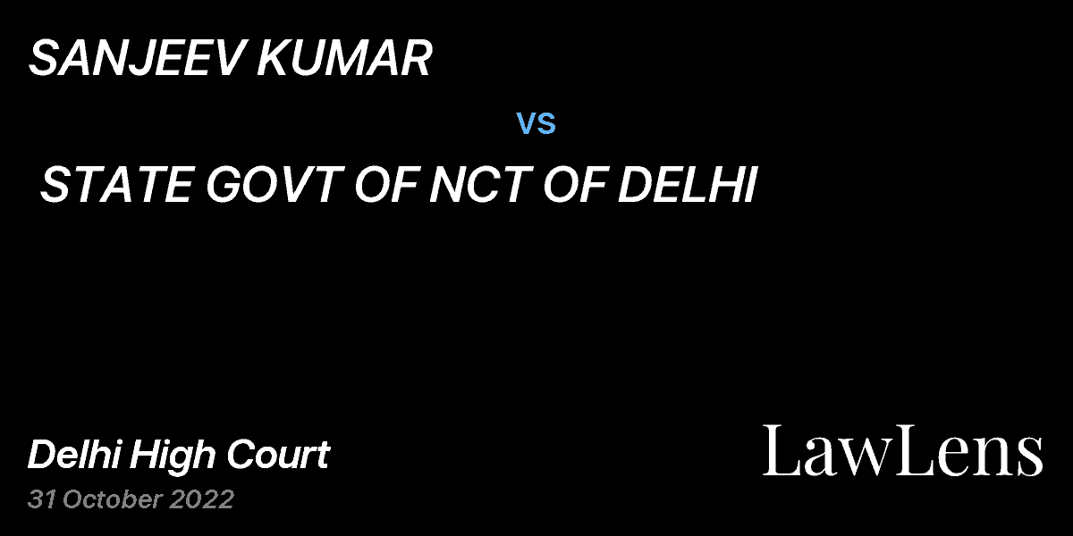 Preview image for SANJEEV KUMAR  vs.  STATE GOVT OF NCT OF DELHI