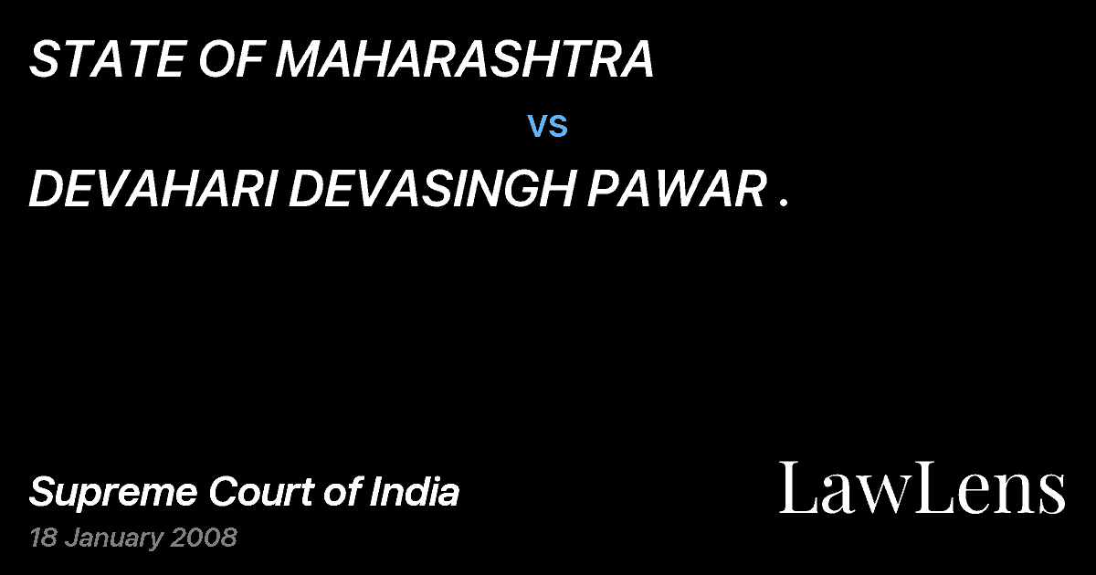 Preview image for STATE OF MAHARASHTRA vs. DEVAHARI DEVASINGH PAWAR .