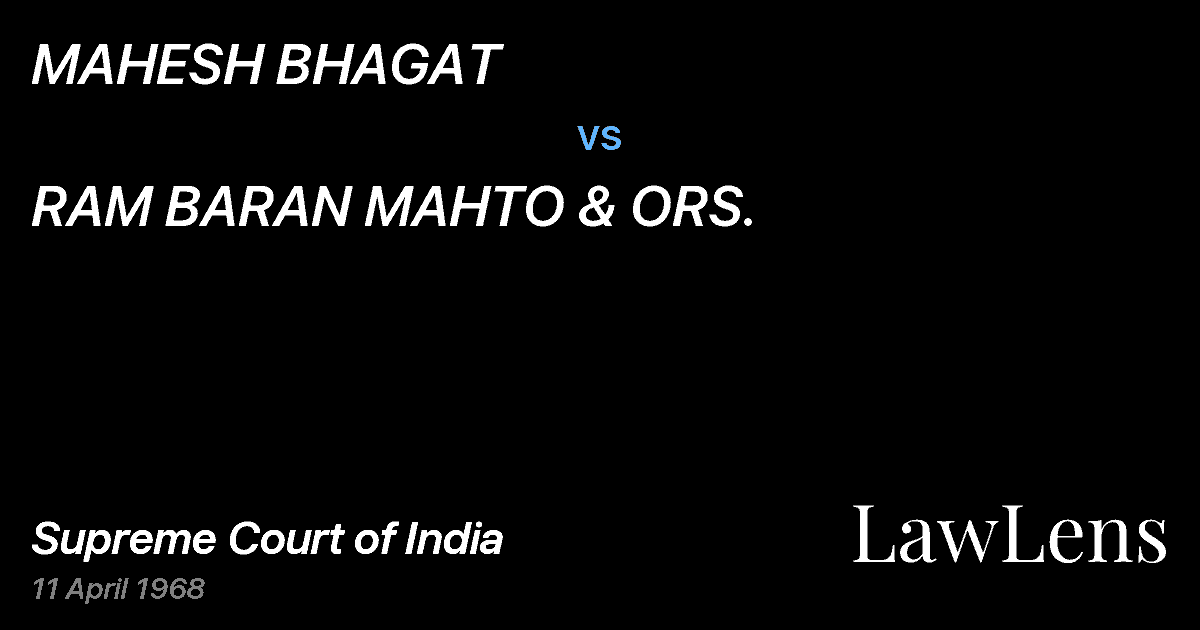Preview image for MAHESH BHAGAT vs. RAM BARAN MAHTO & ORS.