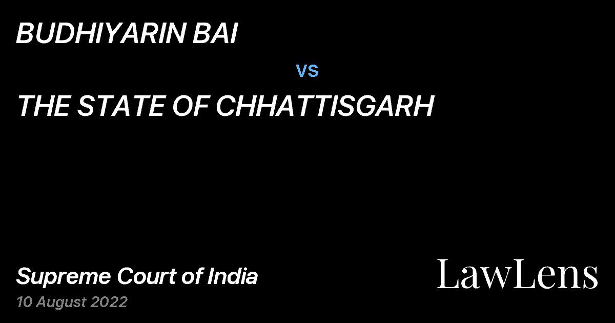 Preview image for BUDHIYARIN BAI vs. THE STATE OF CHHATTISGARH