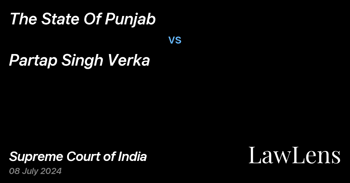 Preview image for THE STATE OF PUNJAB vs. PARTAP SINGH VERKA