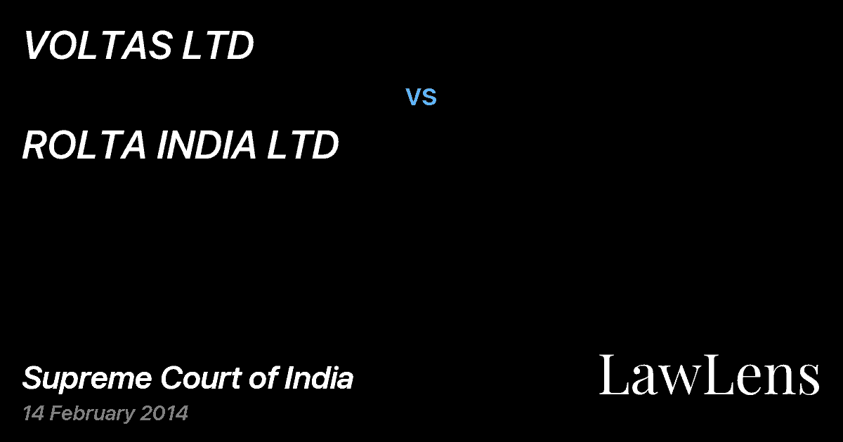 Preview image for VOLTAS LTD vs. ROLTA INDIA LTD