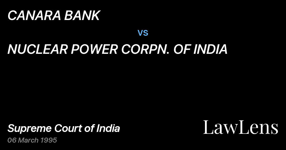 Preview image for CANARA BANK vs. NUCLEAR POWER CORPN. OF INDIA
