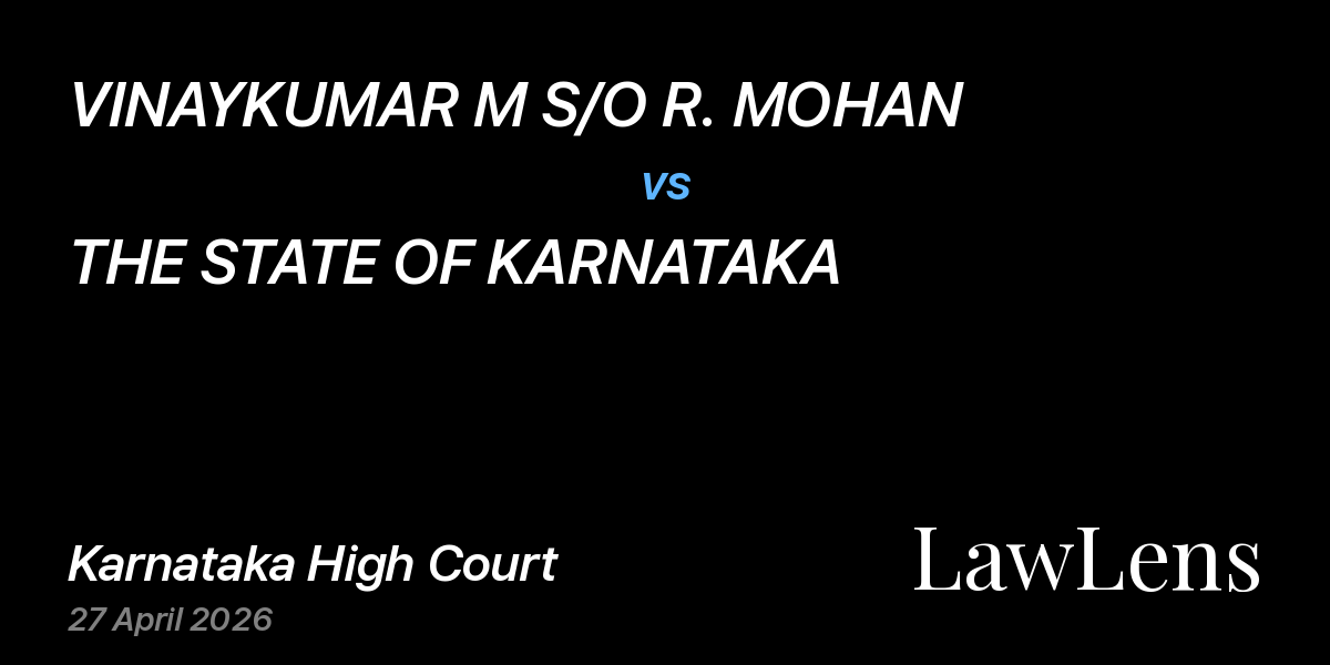 Preview image for VINAYKUMAR M S/O R. MOHAN vs. THE STATE OF KARNATAKA