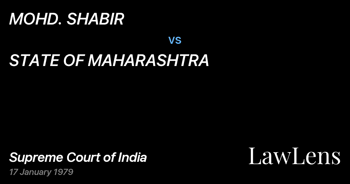 Preview image for MOHD. SHABIR vs. STATE OF MAHARASHTRA