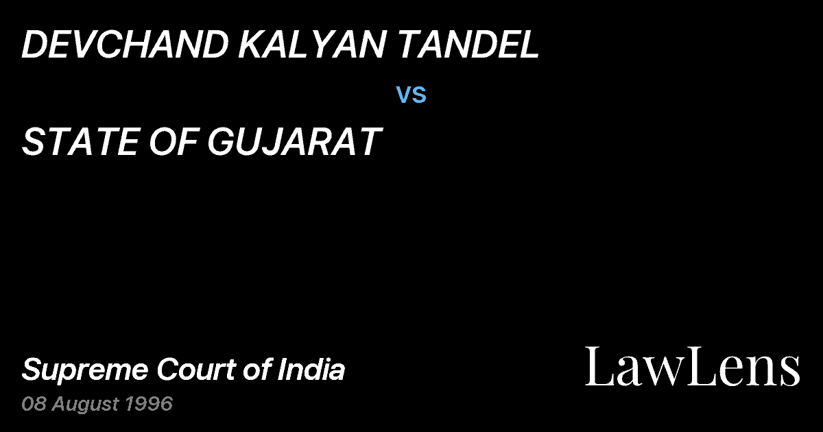 Preview image for DEVCHAND KALYAN TANDEL vs. STATE OF GUJARAT