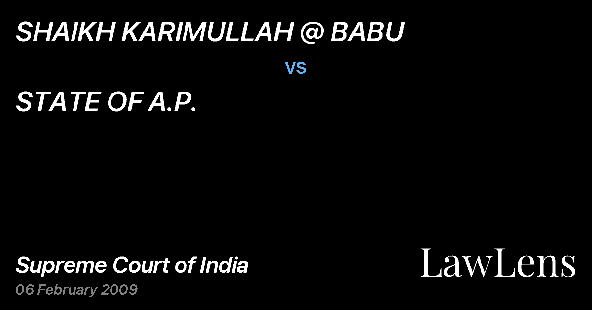 Preview image for SHAIKH KARIMULLAH @ BABU vs. STATE OF A.P.