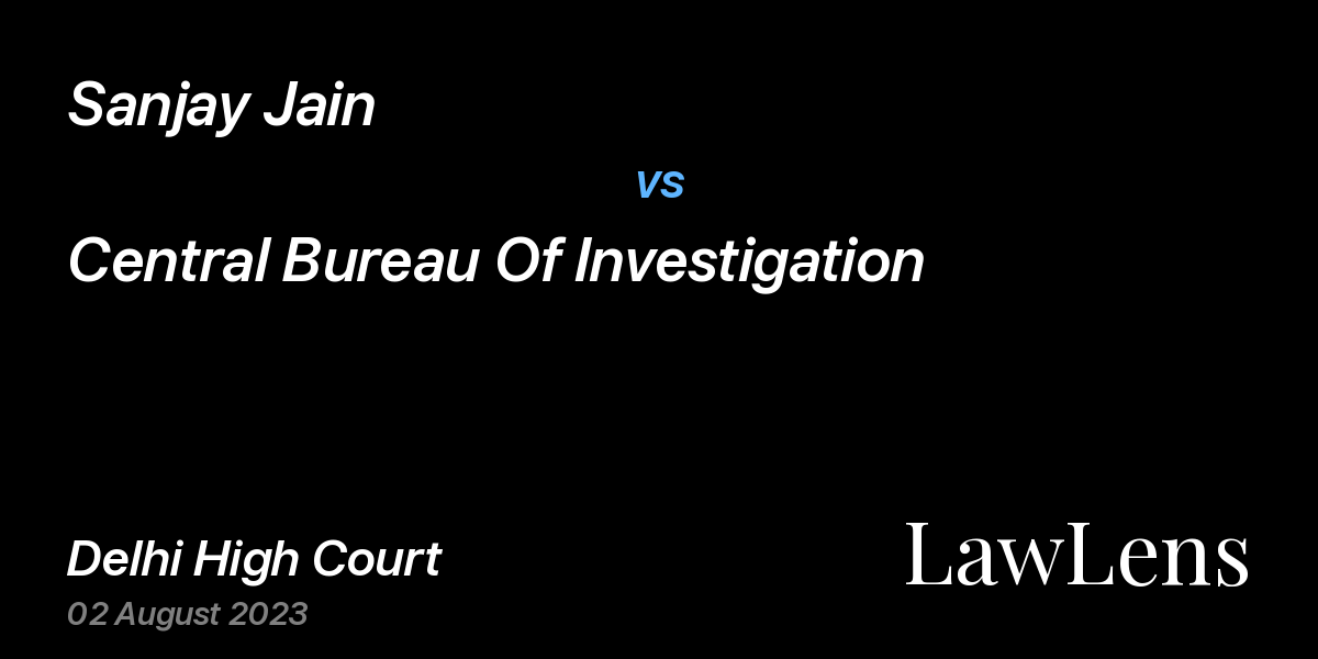 Preview image for Sanjay Jain vs. Central Bureau Of Investigation