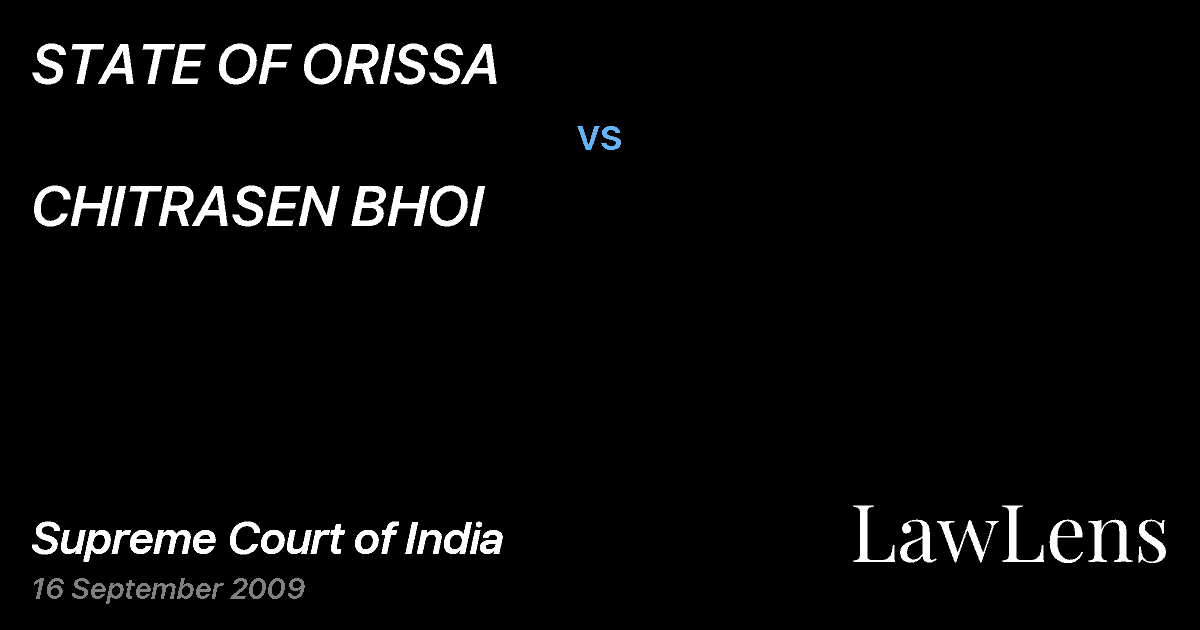 Preview image for STATE OF ORISSA vs. CHITRASEN BHOI