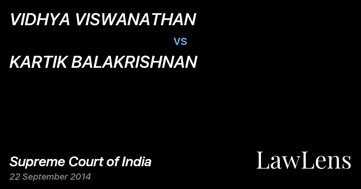 Preview image for VIDHYA VISWANATHAN vs. KARTIK BALAKRISHNAN