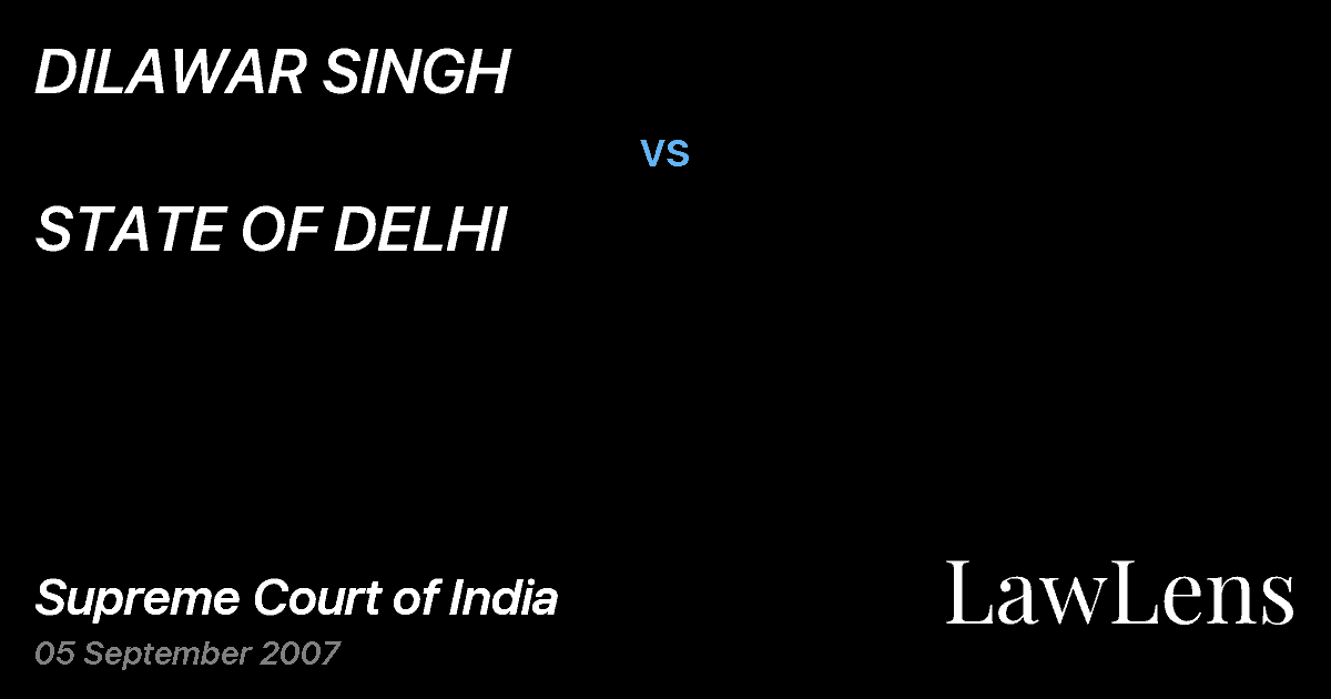 Preview image for DILAWAR SINGH vs. STATE OF DELHI